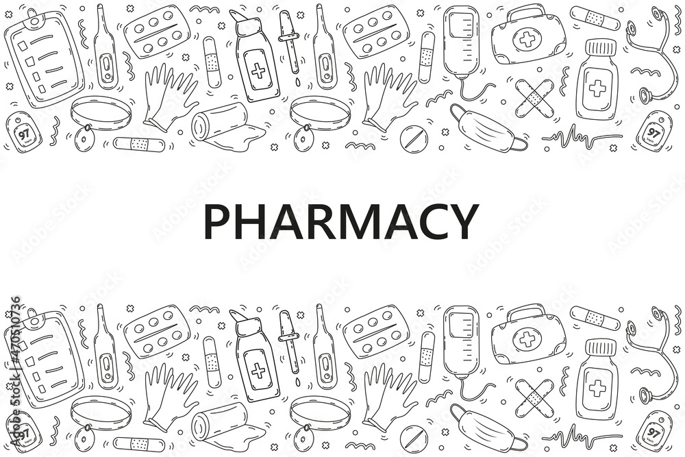 Pharmaceutical doodle background_12