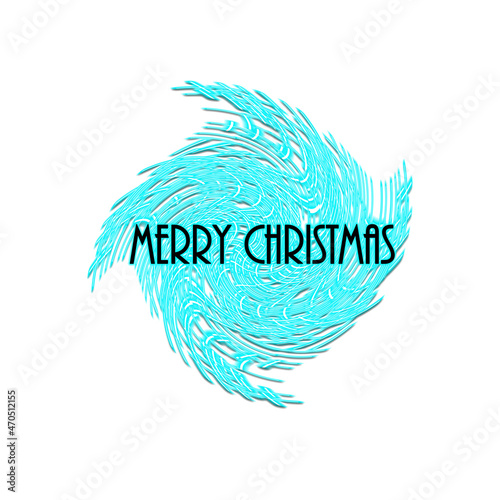 Turquoise abstraction swirled with the inscription Merry Christmas