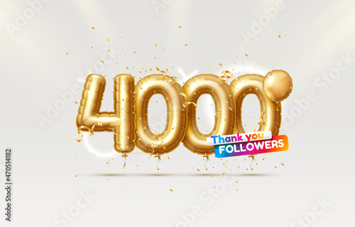 Thank you followers peoples, 4k online social group, happy banner celebrate, Vector