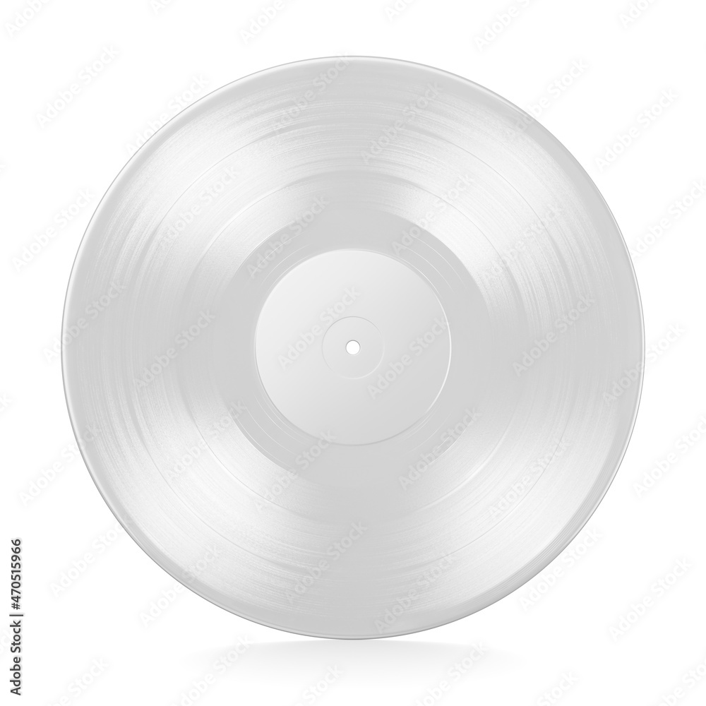 12-inch vinyl LP record isolated on white background. 3D rendering. 12-inch vinyl LP record isolated on white background. 3D rendering.