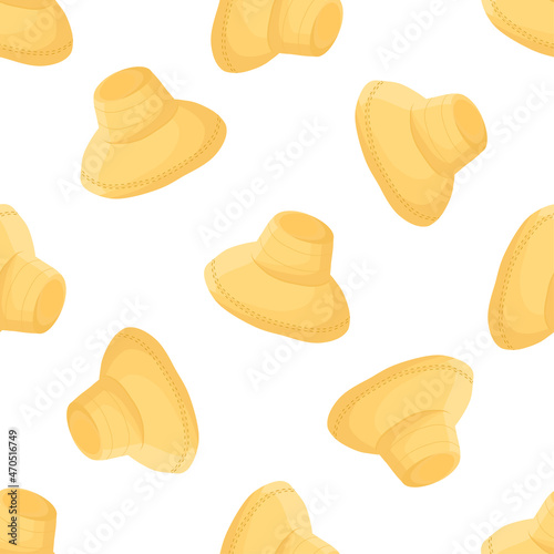 Illustration on theme colored pattern hats straw