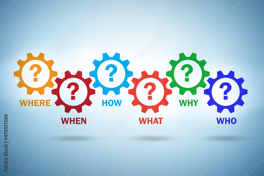 Concept of many different questions asked Concept of many different questions asked