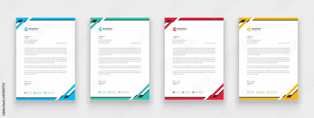Clean and simple corporate company business letterhead template