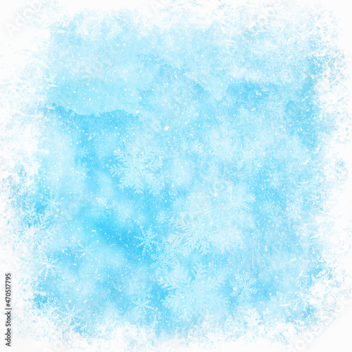 Blue background texture with snowflakes