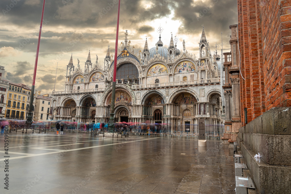 The St. Mark's Square in Venice during Bad Weather and High Tide, Venice