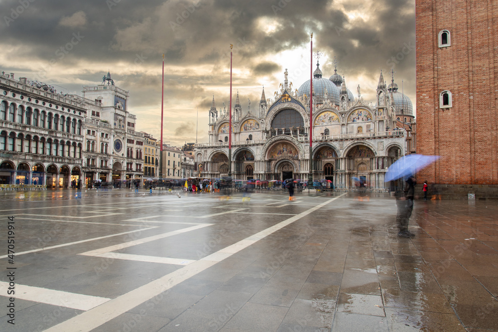 The St. Mark's Square in Venice during Bad Weather and High Tide, Venice
