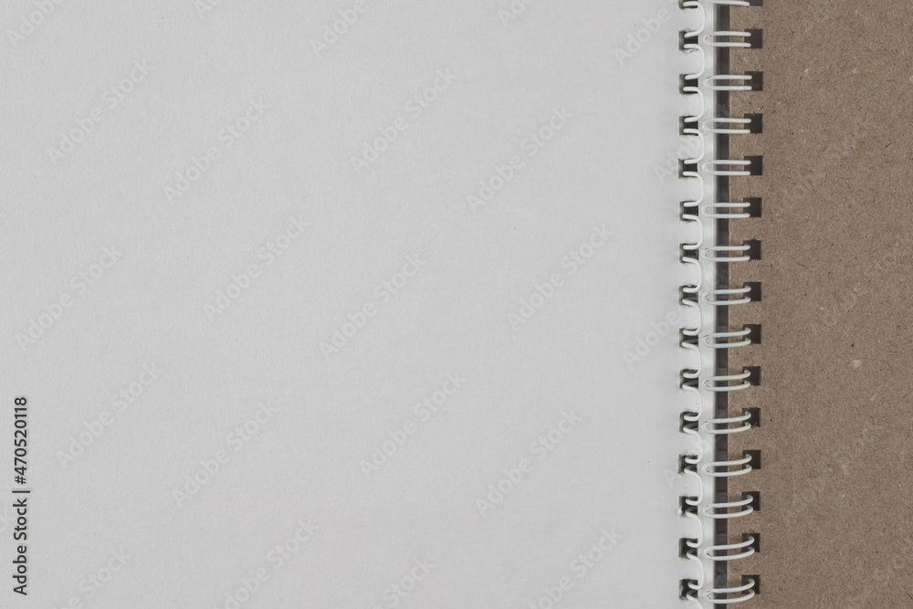 a businessman's notebook with a zipper archiver and sheets in a ruler, isolate