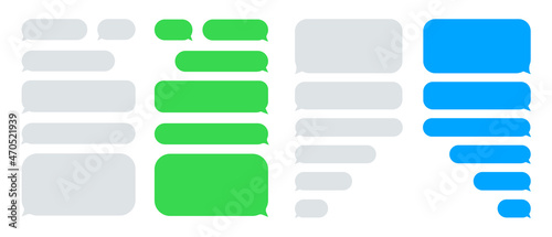 Message bubbles for messenger. Chat speech bubbles. Smartphone chat for text sms. Vector illustration.