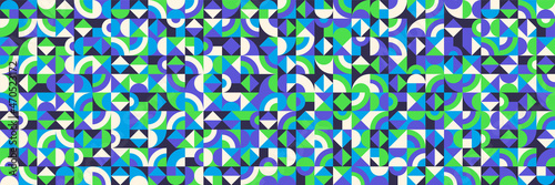 Decorative geometric pattern design in colorful modish style. Vector illustration.