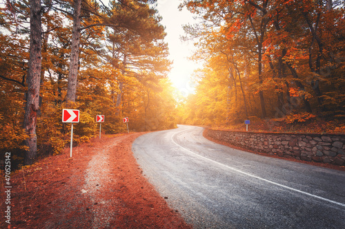 Beautiful asphalt road in o...