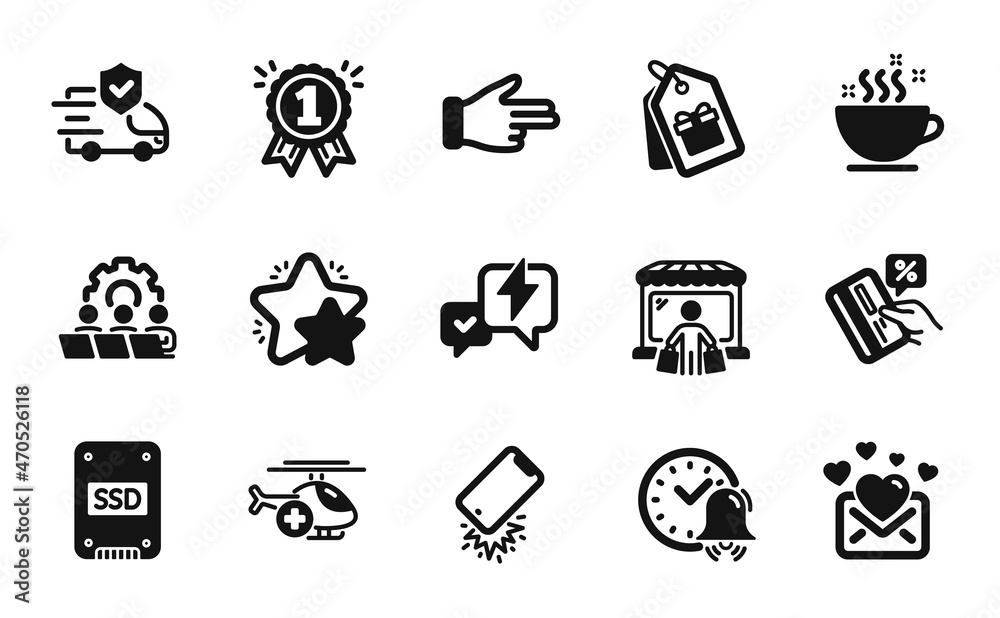 Vector set of Reward, Ssd and Credit card icons simple set. Medical helicopter, Alarm bell and Market buyer icons. Click hand, Transport insurance and Love mail signs. Reward simple web symbol. Vector Vector set of Reward, Ssd and Credit card icons simple set. Medical helicopter, Alarm bell and Market buyer icons. Click hand, Transport insurance and Love mail signs. Reward simple web symbol. Vector
