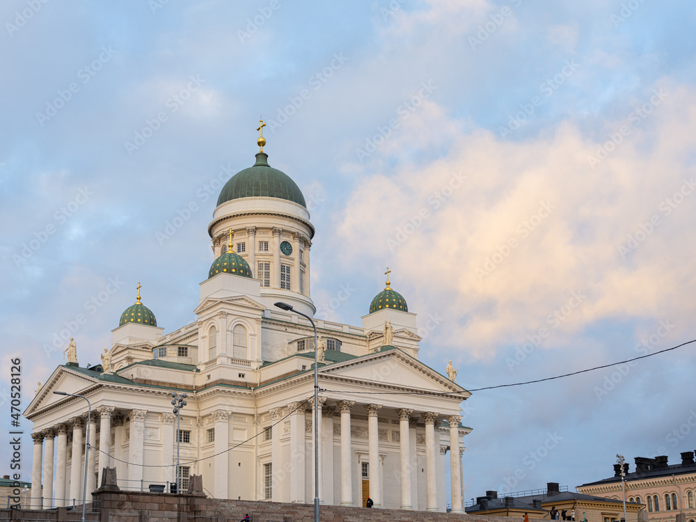 Helsinki. Finland. November 21, 2021..Cathedral of Saint Nicholas at daytime