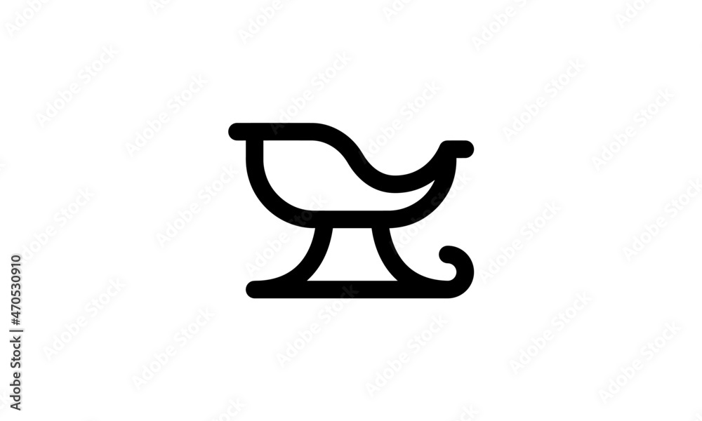 Vector black Christmas icon on white background