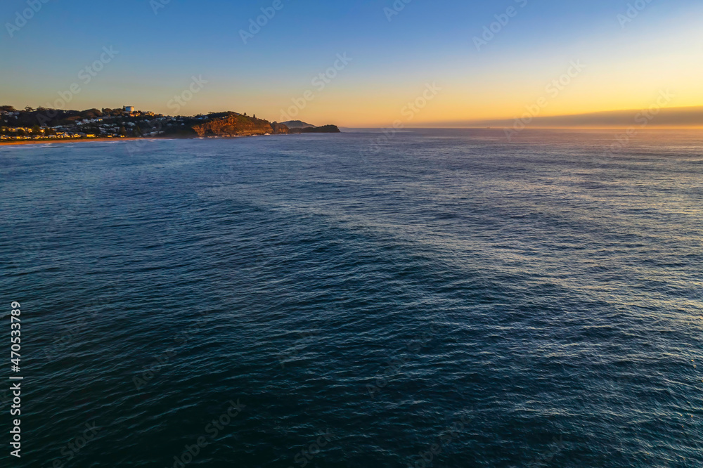 Early morning aerial seascape