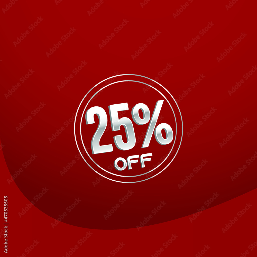 25% percent count red background