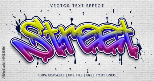 Street text  3d graffiti editable text effect style