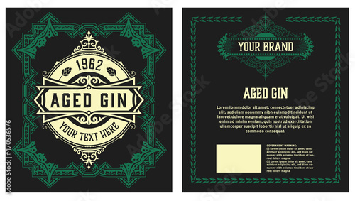 Whiskey label with old frames