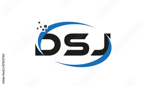 dots or points letter DSJ technology logo designs concept vector Template Element photo