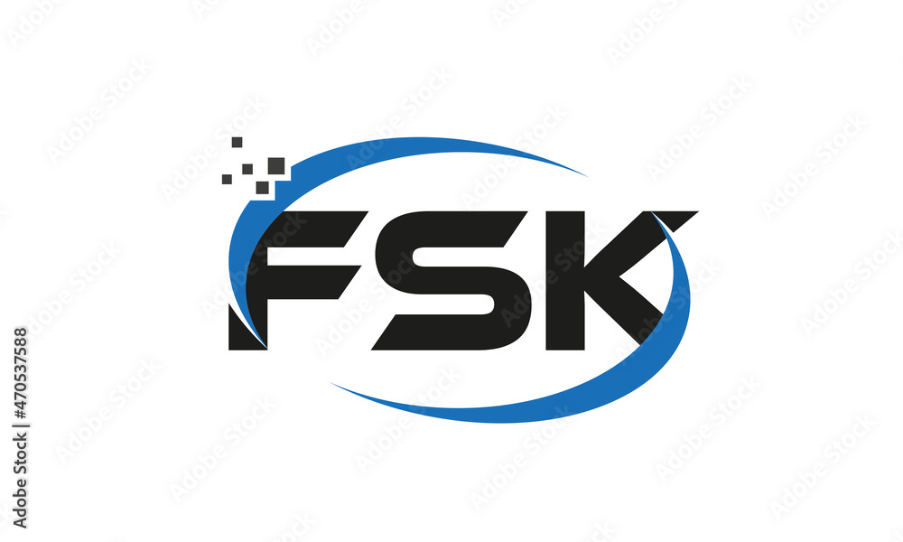 dots or points letter FSK technology logo designs concept vector Template Element dots or points letter FSK technology logo designs concept vector Template Element