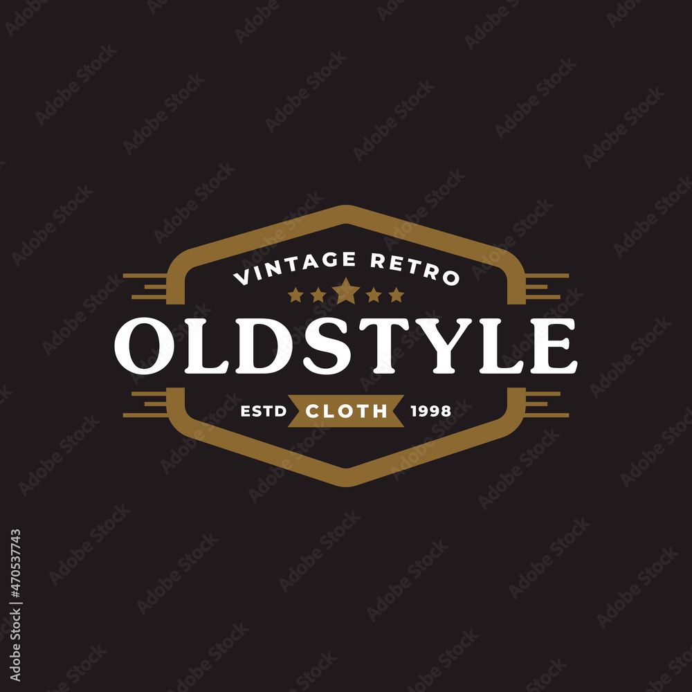 Fototapeta premium Classic Vintage Retro Label Badge for Clothing Apparel Old Style Logo Emblem Design Template Element