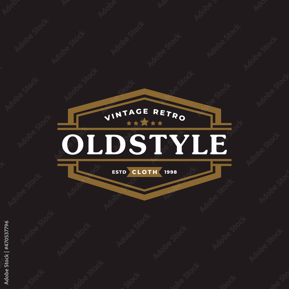 Fototapeta premium Classic Vintage Retro Label Badge for Clothing Apparel Old Style Logo Emblem Design Template Element