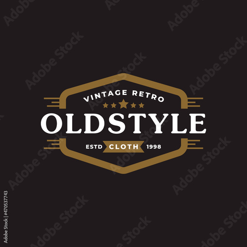 Classic Vintage Retro Label Badge for Clothing Apparel Old Style Logo Emblem Design Template Element