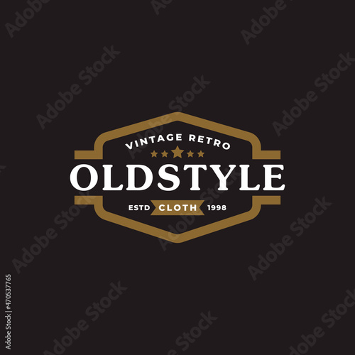 Classic Vintage Retro Label Badge for Clothing Apparel Old Style Logo Emblem Design Template Element