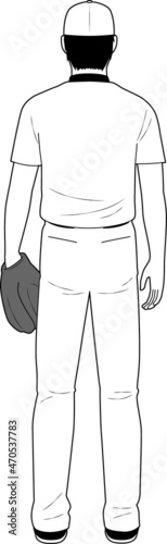 野球選手の後ろ姿①