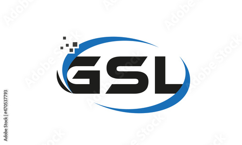 dots or points letter GSL technology logo designs concept vector Template Element
