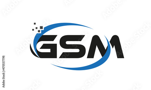 dots or points letter GSM technology logo designs concept vector Template Element