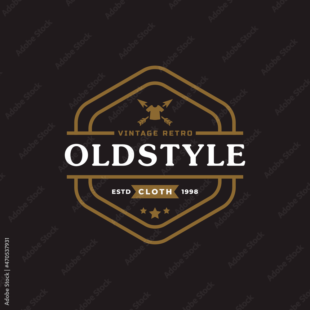 Classic Vintage Retro Label Badge for Clothing Apparel Old Style Logo Emblem Design Template Element