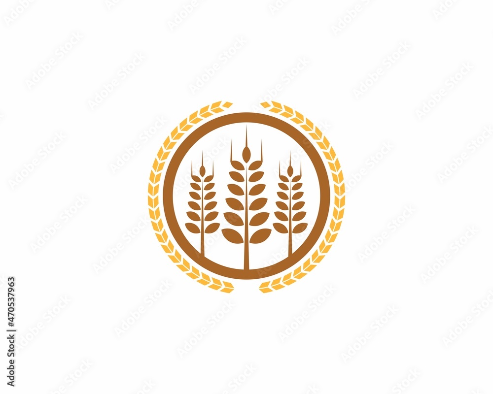 Wheat inside the circle logo