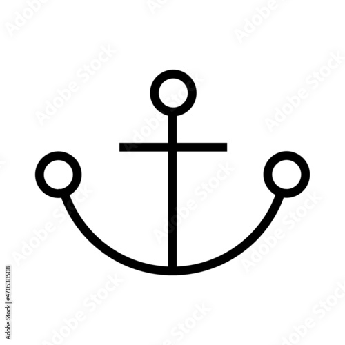 anchor isolated on white icon
