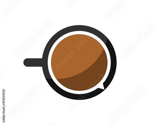 Simple cup of coffee with bubble chat inside