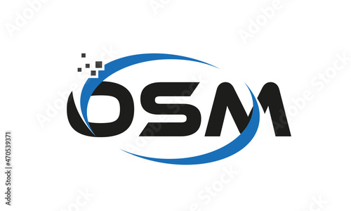 dots or points letter OSM technology logo designs concept vector Template Element