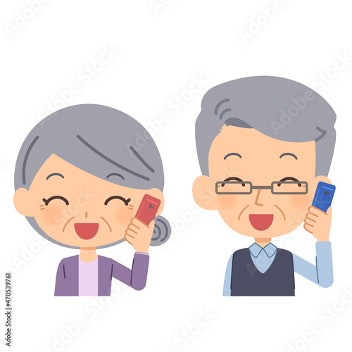 電話をする老人