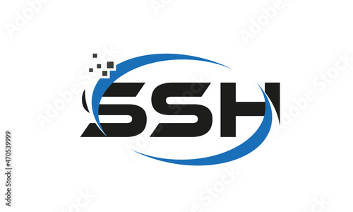 dots or points letter SSH technology logo designs concept vector Template Element	 photo
