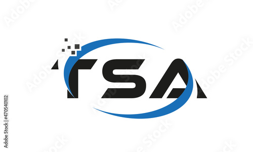 dots or points letter TSA technology logo designs concept vector Template Element	