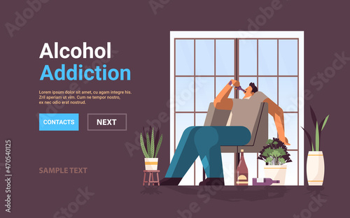 unhappy sad man drinker alcoholic drinking alone depressed addicted drunk guy having problem alcohol addiction alcoholism
