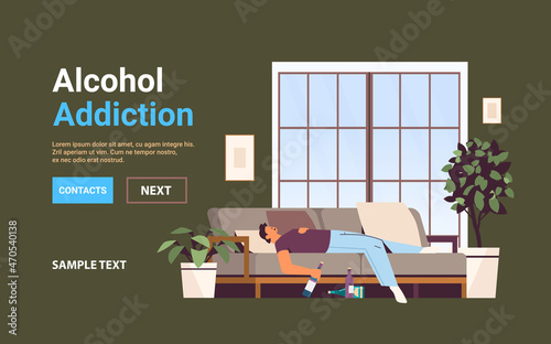 man drinker sleeping with bottles alcoholic drinking alone depressed addicted drunk guy having problem alcohol addiction alcoholism