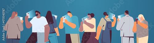 addicted businesspeople using digital gadgets business people active in social networks digital addiction concept