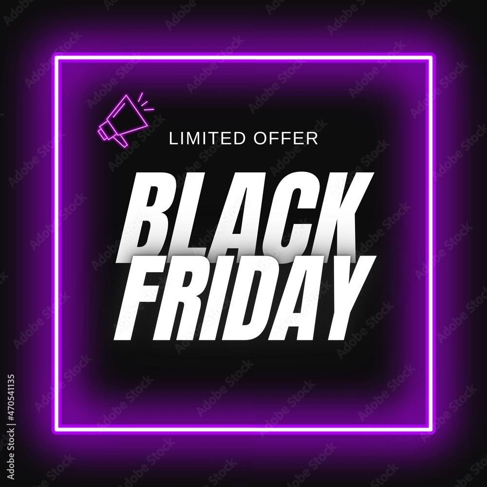 Black Friday limited offer background, Sale Black Friday promotional banner, discount text