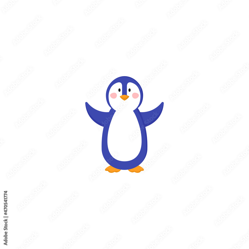 Pingüino. Ave acuática no voladora. Ilustración vectorial, estilo azul Pingüino. Ave acuática no voladora. Ilustración vectorial, estilo azul
