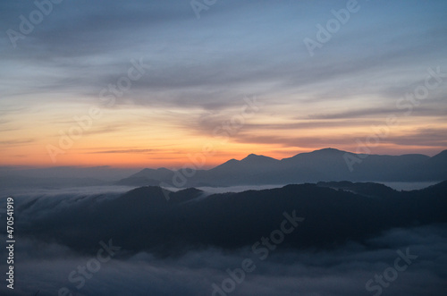 sunset in the mountains