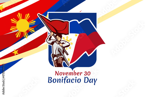 November 30, Happy Bonifacio Day vector illustration. Suitable for greeting card, poster and banner.