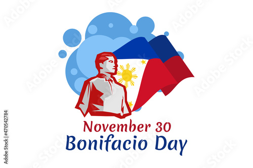 November 30, Happy Bonifacio Day vector illustration. Suitable for greeting card, poster and banner.
