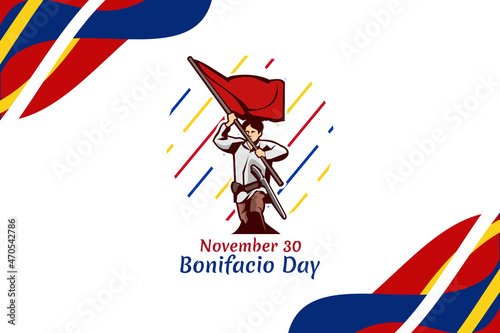 November 30, Happy Bonifacio Day vector illustration. Suitable for greeting card, poster and banner.