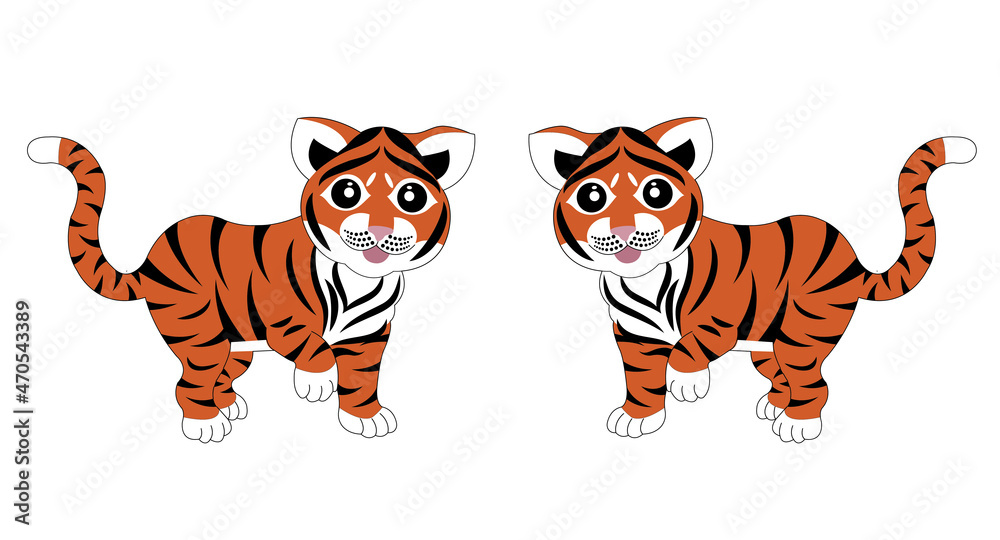 Fototapeta premium Chinese tiger. Vector stock illustration isolated on white background.