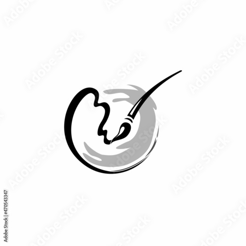 Paint brush logo design. brush with various paints