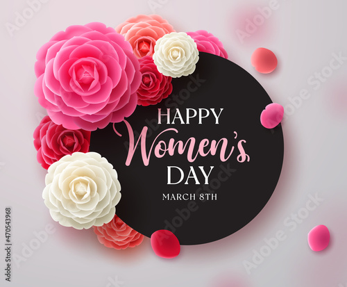Stampa su tela Happy women's day vector template design